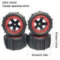 4Pcs Snow Sand Tires Tyre Wheel for SCY 16102 16101 16103 Wltoys 144001 144010 SG116 MJX Hyper Go 1/14 1/16 1/18 RC Off-road Car. 