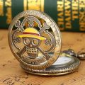 Anime One Piece Pocket Watch Animation Peripherals Toys European American Vintage Bronze Fashion Children Birthday Gifts. 