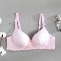 Japanese Underwear Female Small Breasts Gathered Thin Section Underwear Comfortable Breathable Girls Plaid Bra. 