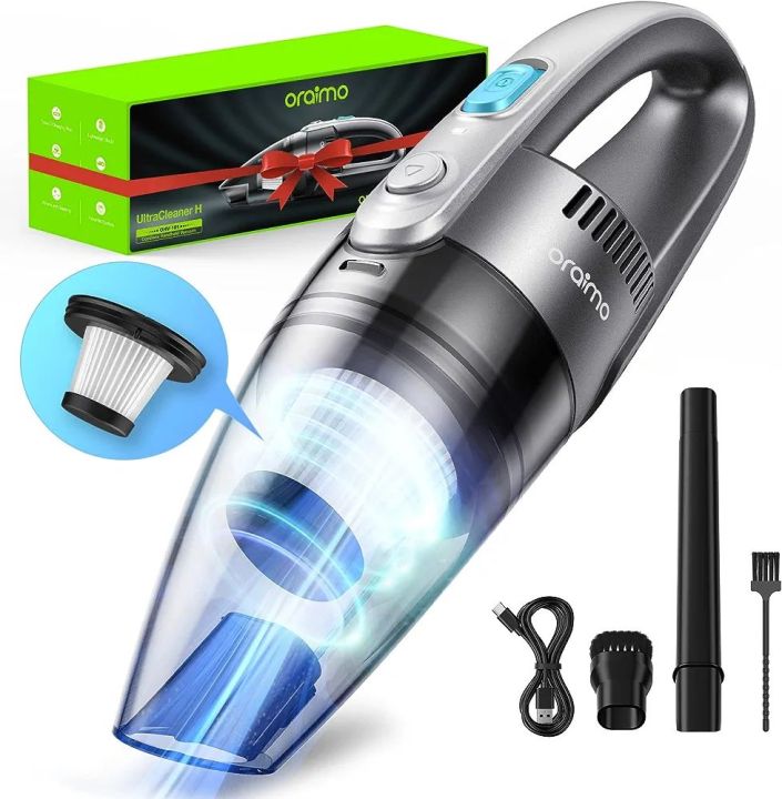 Oraimo Handheld Vacuum Cleaner, Ultra Lightweight Vacuuming Cordless, Hand Vacuum Cleaner Cordless Rechargeable, 3.5H Fast-Charge for Home Kitchen Car Corner Upholstery Stairs Dust Gravel Crumbs Cleaning
