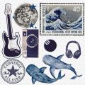 15 pieces of asthetic midnight blue stiker.Craftman Zone..