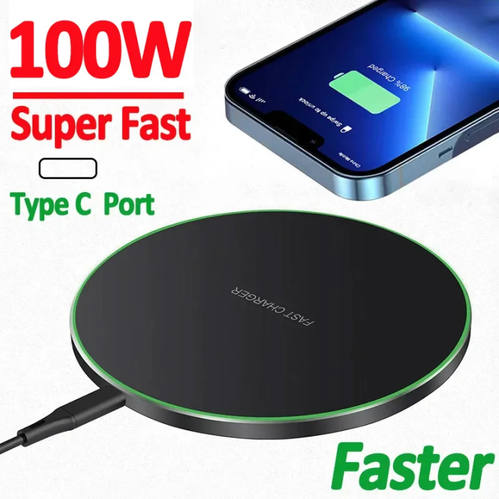 100W Fast Wireless Charger Pad For iPhone 15 14 13 12 X Pro Max 8