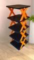 1 pcs Multi-Layer Folding Shoe Rack: 5-Layer Adjustable Plastic Storage for Shoes, Easy to Assemble. 