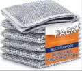 Multipurpose Wire Dishwashing Rags for Wet and Dry Stainless Steel Scrubber Non-Scratch Wire Dishcloth for Washing Dishes Sinks Counters Easy Rinsing Machine Washable Pack Of 3. 