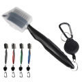 Golf Club Brush Groove Cleaner Retractable Dual Sided Nylon Bristles Aluminum Carabiner Groove Cleaner Groove Cleaning Tool Kit. 