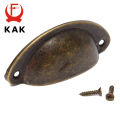KAK 20PCS Retro Metal Kitchen Drawer Cabinet Door Handle And Furniture Knobs Hardware Cupboard Antique Brass Shell Pull Handles. 