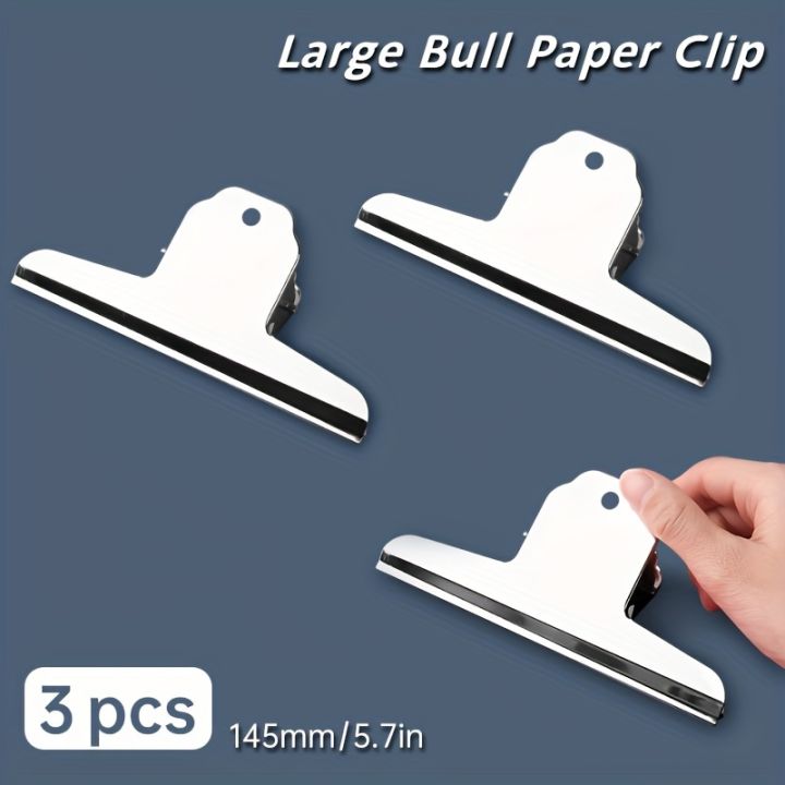 1pc/3pcs/5pcs%20Large%20Bull%20Paper%20Clips%2014.5cm/5.7in,School%20Supplies%20for%20Bulletin%20Board,Artworks,Food%20Bag,Photos,Metal%20Chip%20-%20Image%207