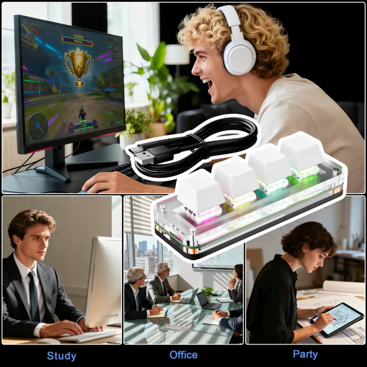 Programmimg Keyboards USB Mechanical Keyboard Custom Programming Knob Keyboard 4 Keys Hot ...