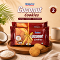 Khajurico Coconut Cookies 150g | Crispy Coconut Flavored Biscuits | Sweet Crunchy Tea Time Snack for Kids & Family ( Pack of 2). 