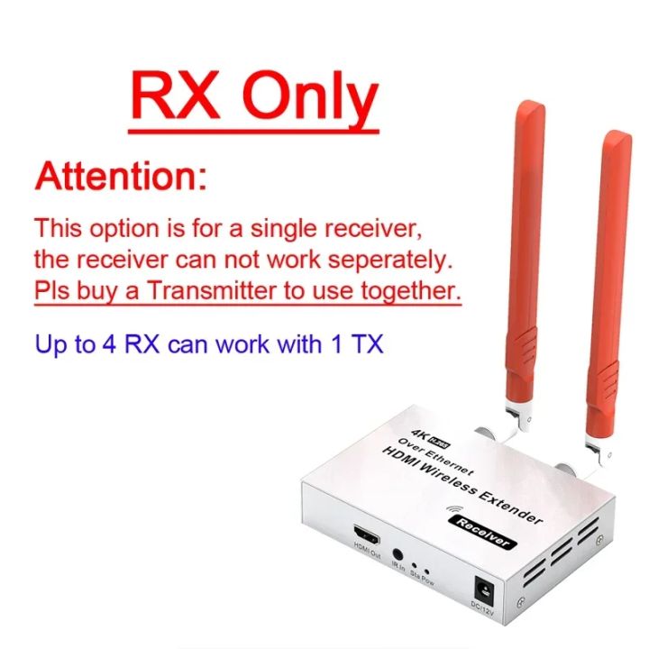 VIKEFON%204K%20200M/300M%205.8GHz%20Wireless%20HDMI%20Transmitter%20Receiver%20Extender%201%20TX-4%20RX%20Audio%20Video%20Extender%20HDMI%20Loop-Out%20For%20TV%20Box%20-%20Image%207