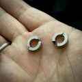 2x Stainless Steel Silver Non-Piercing Magnetic Bali Stud Earring For Men. 