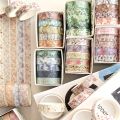 5 Rolls of Boxed Romantic Flower Handbook Tape, Cute DIY Fresh Decorative Washi Tape for Students, a Must-Have  for Students. 