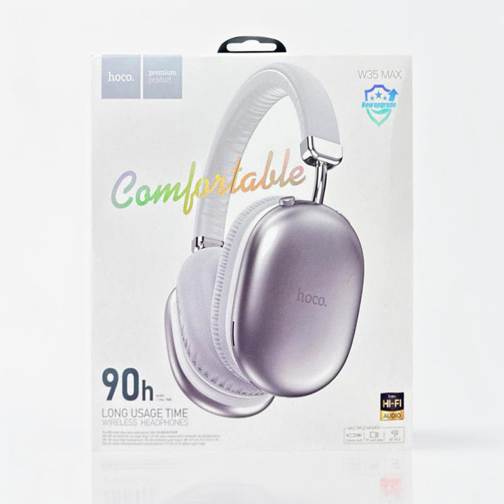 Hoco W35 Max Bluetooth Wireless Headphones with 90 Hours Music & Talk Time, 32Ω Impedance, and 800mAh Battery