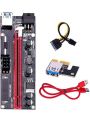 VER009S PCI-E Riser Card VER 009S PCI Express 1X 4X 6X 8X 16X USB 3.0 Cable SATA to 6Pin Connector for Graphics Video Card - (CN, Cable Length: 8pcs, Color: red Cable). 
