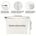 1pc Polyester Travel Cosmetic Bag with Zipper Closure - "All My Diabetes Stuff" Design with Colorful Hearts & Rainbows. 