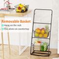 Kitchen Organizer/Fruit Basket/Vegetable stand/Kitchen Counter Rack In Black Color. 