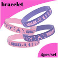 Roblox Girl  Party Wristbands Model 2 Color Sports Silicone Bracelet Toys Party Favors Gift  4pcs Tableware Kit Supplie Kids. 