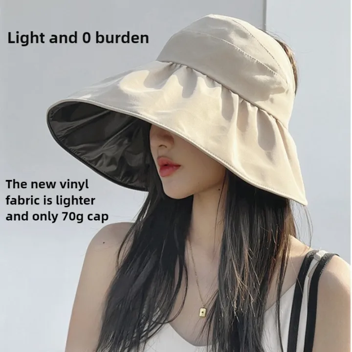 1Pcs%20Summer%20Empty%20Top%20Wide%20Brim%20Foldable%20Sun%20Hat%20for%20Women%20Anti%20UV%20Sunscreen%20Bucket%20Hat%20Female%20Outdoor%20Hiking%20Fishing%20Beach%20Caps%20-%20Image%203