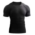 Fitness clothes men's outdoor sports quick drying short sleeved t-shirt training pro running stretch tight fitting clothes yoga.
