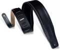 Levy's Leathers DM1PD-BLK 3" Leather Guitar Strap with Padded Interior- Black. 