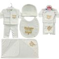 Newborn Baby Baba Babies WELCOME TO THE WORLD STATER Set 5 pice Shirt,Pajama,Cap,Wrap Shet,Bip,Trending newborn baby outfits for first arrival 0-3 Month’s Latest newborn babies apparel ,Affordable newborn babies fashion. 