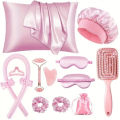 No-Heat Curling Wand Set | Lazy Summer Cool Silky Curls Kit | with Shower Cap & Eye Mask | Easy Styling Hair Tool for Women.