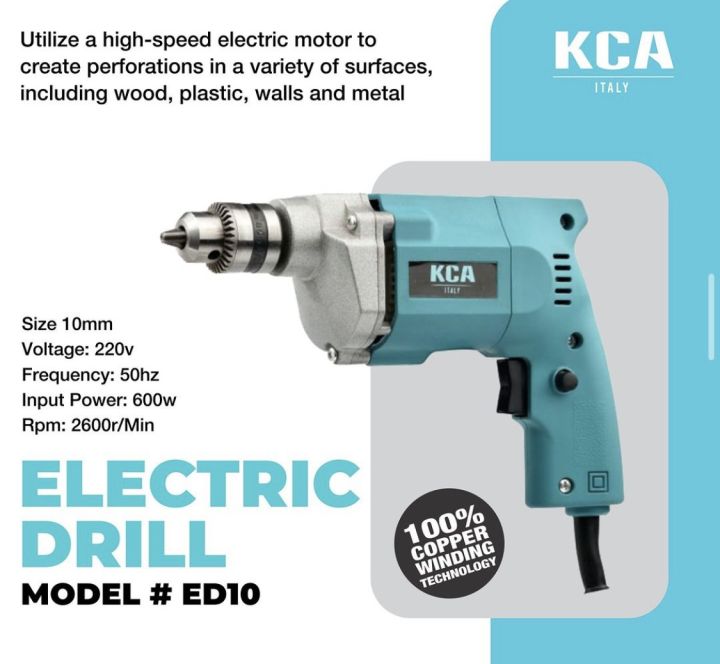 KCA ITALY DRILL MACHINE 10mm 650w COPPER WINDING TECHNOLOGY BEST QUALITY KCA ITALY DRILL MACHINE