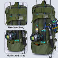 Multifunctional Fishing Backpack Tackle Bag with Rod Holders Fish Equipment Storage Molle Pack Camping Hiking Outdoor Sports Bag.