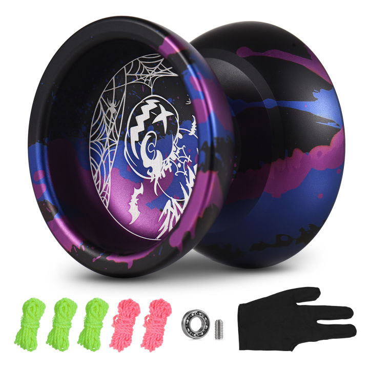 JOLESHARE Aluminum Yoyo Ball Christmas Professional Yoyoball Competitive Aluminum Yoyo Ball Yoyoball with Strings and Glove