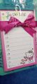 Todo list stationery pad diary with pen and clipboard. 