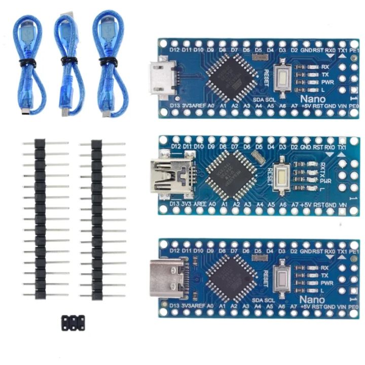 Mini/ Type-C /Micro USB Cable Nano 3.0 With Bootloader Compatible Nano Controller for Arduino CH340 USB driver 16Mhz ATMEGA328P