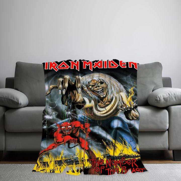 Band%20I-Iron%20M-Maidens%20Blanket%20Skin%20Friendly%20Comfort%20Warm%20Soft%20Plush%20Blanket%20Suitable%20Sofa%20Living%20Room%20Office%20Bedroom%20-%20Image%205