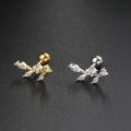 Cartilage Stainless Steel Stud Women's Earrings 2023 Septum Piercing Zircon Butterfly Ear Hoop Lobe Tragus helix Jewelry.