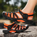 New Summer Genuine Leather Men Sandals Fashion Design Men's Casual Sneakers Comfortable Beach Men's Sandals Outdoor Wading Shoes. 