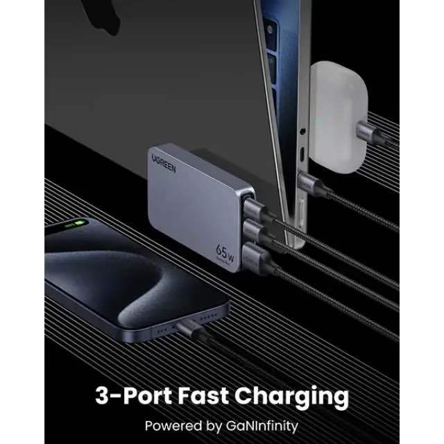 UGREEN%20X753%20(25356)%20Nexode%20Pro%2065W%203-Port%20GaN%20Fast%20Charger%20-%20Image%202