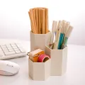 Multi-functional Pen Holder Simple Frosted Honeycomb Pen Holder Large Capacity Desk Stationery Storage Box Office Accessories. 