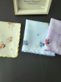 Thin Feel Cotton Handkerchief for Women, Printed Handkerchief, Retro 3PCs, 11.6in.