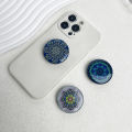 1pc Mandala pattern drop adhesive Socket phone stand Drop adhesive pattern foldable desktop stand Mandala mobile phone grip. 