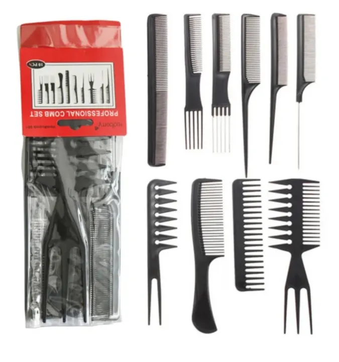 10PCS%20Hair%20Stylists%20Professional%20Styling%20Comb%20Set%20Variety%20Pack%20Great%20for%20All%20Hair...%20-%20Image%202