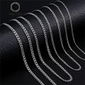 Punk Size 2-7mm Mens Curb Cuban Link Chain Stainless Steel Necklace Women Silver Color Male Jewelry Gifts For Hiphop Boy. 