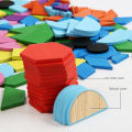 210 Pieces Set Wooden 3D Puzzles Geometric Shape Tangram Jigsaw Montessori Games Kids Educational Toys with 30pcs Cards. 