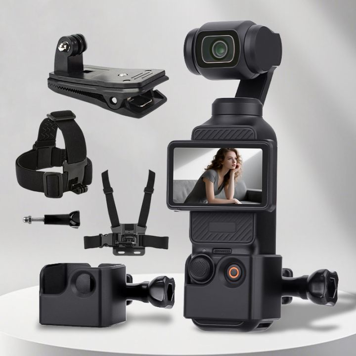 For DJI OSMO POCKET 3 Protective Frame Rabbit Cage Expansion Adapter Frame Chest Strap Backpack Clip Gimbal Camera Accessories
