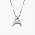 Stylish Silver Stainless Steel Alphabet Necklace/Locket/Pendants for Girls, boys, men & Women with Chain - A to Z Name Alphabets only for PRO. 