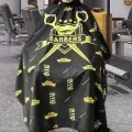 【Hot sales】1pc Salon Barber Cape with Neck Dusting Brush - Professional Hair Cutting Cape for Stylists and Barbers. 