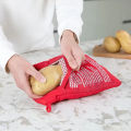 Microwave Potato Bag Reusable Express Microwave Potato Cooker Bag Baked Potato Cooker Perfect Potatoes 4 Minutes Red Baked Pouch. 
