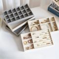 Luxury Minimalist Jewelry Tray with Velvet Fabric Rings Earrings Necklace Bracelet Home Drawers Divided Jewelry Storage Box. 