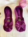 Plum Valvet Bow khussa soft double padded. 