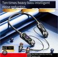 Neckband Bluetooth Neckband Earphones Deep Bass Stereo Magnetic Attraction 40H Playtime Type-C Charging Waterproof - Black. 
