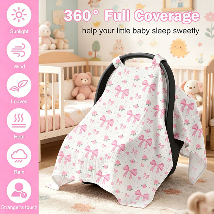 Muslin%20Cotton%20Infant%20Car%20Seat%20Canopy%20Soft%20Breathable%20Carrier%20Covers%20Summer%20Stroller%20Sun%20Shade%20Lightweight%20for%20Newborn%20Boys%20Girls%20-%20Image%202