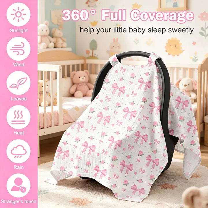 Muslin%20Cotton%20Infant%20Car%20Seat%20Canopy%20Soft%20Breathable%20Carrier%20Covers%20Summer%20Stroller%20Sun%20Shade%20Lightweight%20for%20Newborn%20Boys%20Girls%20-%20Image%202